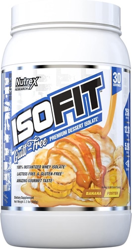 ISOFIT 30 порций, 700 г, 25 г белка, 12 г EAA, 5,8 г BCAA, вкус банановый десерт Nutrex Research