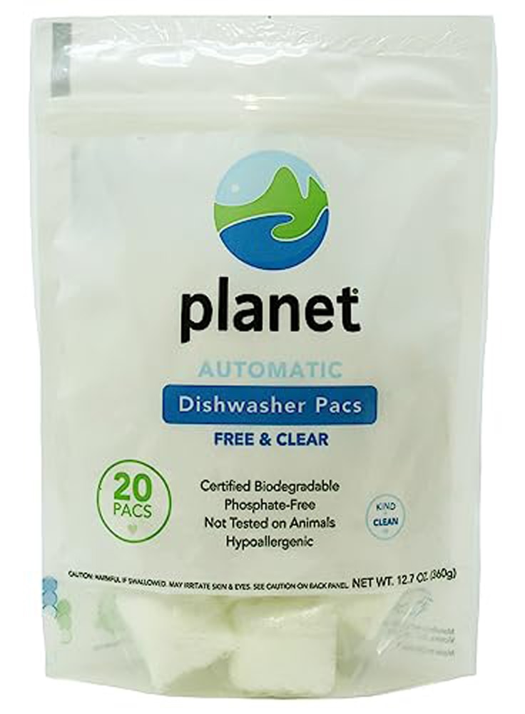 Automatic Dishwasher Pacs Free & Clear -- 20 Pacs Planet