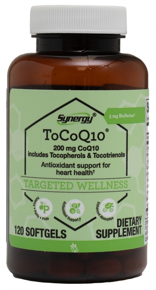 Synergy ToCoQ10 with BioPerine & EVNol SupraBio -- 200 mg - 120 Softgels (Мягкие капсулы) Vitacost