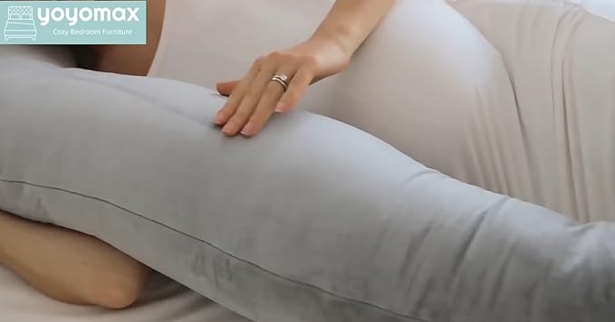 Подушки для беременных yoyomax, C-образная подушка для беременных для всего тела, подушка для беременных из пены с эффектом памяти и съемным чехлом, 52-дюймовые подушки для беременных для сна (серые) Yoyomax