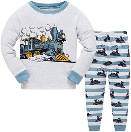 Пижамы для маленьких мальчиков, комплект одежды для малышей, одежда для сна с планетарным шлейфом и длинными рукавами, 100% хлопок, комплект из 2 предметов, детская пижама, размер 1-10 лет Popshion