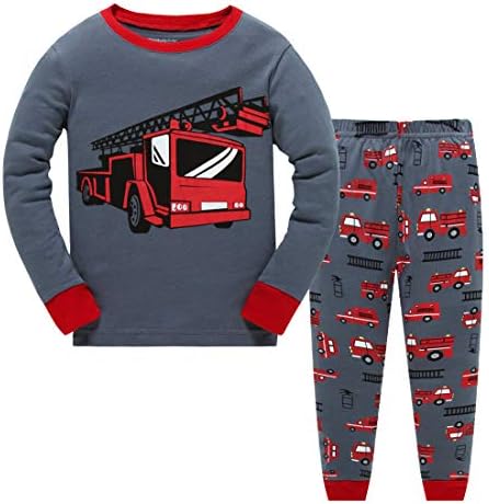 Пижамы для маленьких мальчиков, комплект одежды для малышей, одежда для сна с планетарным шлейфом и длинными рукавами, 100% хлопок, комплект из 2 предметов, детская пижама, размер 1-10 лет Popshion
