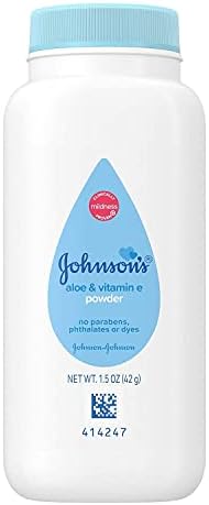 Порошок витамина Е с алоэ Johnson's, упаковка 1,5 унции, чистый кукурузный крахмал, 4,5 унции (3 шт. в упаковке) JOHNSON & JOHNSON