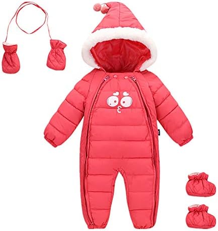 Зимний цельный зимний комбинезон Ohrwurm для малышей с капюшоном, перчатки на молнии, мягкий комбинезон для сна для малышей Ohrwurm