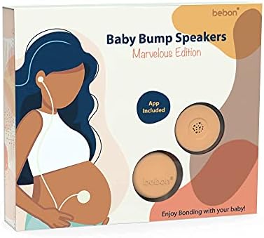 Наушники Baby Bump Marvelous Edition, воспроизводят и передают музыку, звуки и голоса в утробе матери, динамик для беременных, включая приложение bebon Tunes (персиковый) Bebon