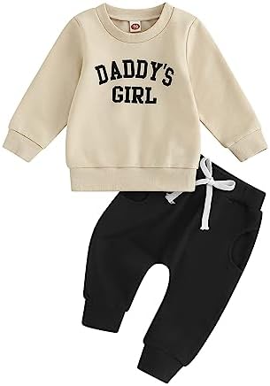CREAIRY Одежда для новорожденных девочек, свитшот для папиной девочки, футболка с длинными рукавами, топы, брюки, комплект, спортивный костюм, осенняя одежда для малышей CREAIRY