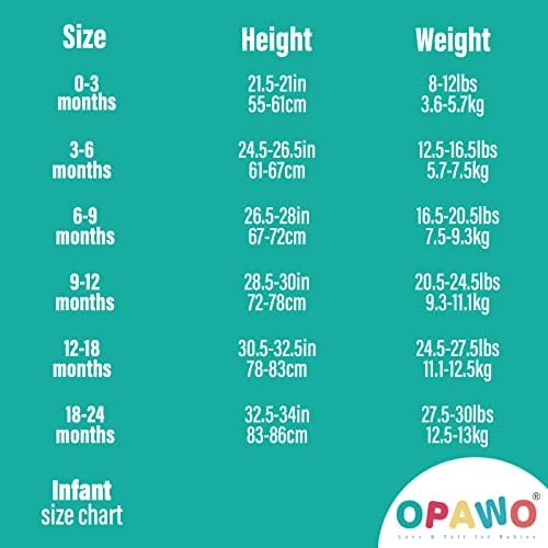 OPAWO пижамы для новорожденных с манжетами варежки, пижамы с двойной молнией для маленьких мальчиков и девочек, цельный комбинезон на ножках, От 0 до 6 месяцев OPAWO