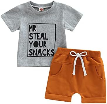 Летняя одежда для маленьких мальчиков, футболка с короткими рукавами и буквенным принтом, комплект шорт с эластичной резинкой на талии, летняя одежда Frietlebird