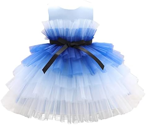 Кружевное платье с цветочным узором для маленьких девочек, тюлевое платье без рукавов с бантом, праздничное праздничное платье принцессы на свадьбу, подружка невесты (0-6 лет) FAYICO