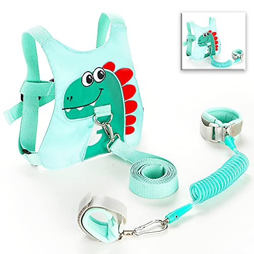 Toddler Leash-Baby Walking Safty Harness and Child Anti Lost Wrist Link for Girls/Boys Travel (Green) FITARTS