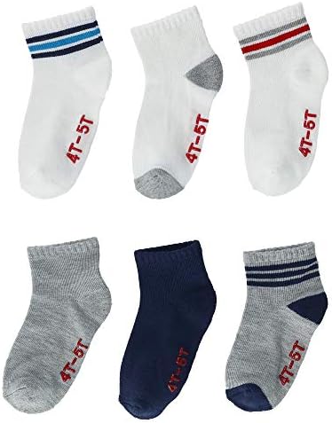 Hanes Boys' Toddler Crew Non-Skid Socks, Assorted, 4T-5T Hanes