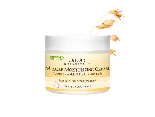 Babo Botanicals Moisturizing Oat & Calendula Miracle Face Cream - Shea Butter - For Dry or Sensitive Skin - For all ages - Vegan - 1 or 2 Pack NO_BRAND