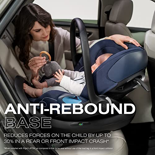 Cybex Cloud G Lux Comfort Extend Infant Car Seat with Anti-Rebound Base, Load Leg, Linear Side Impact Protection, Latch Install, Ergonomic Full Recline, Extended Leg Rest, Lava Grey Cybex