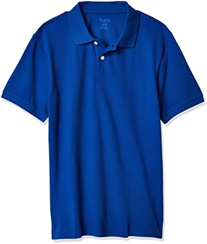 The Children's Place boys Uniform Pique Polo Shirt, Renew Blue, XL 14 husky The Children"s Place