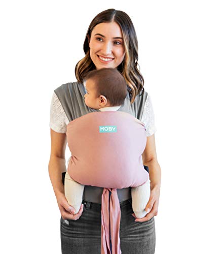 Переноска Moby Easy-Wrap | переноска-кенгуру и накидка в одном флаконе для мам, отцов и лиц, осуществляющих уход | Предназначен для новорожденных, младенцев и малышей | Держатель может носить детей весом до 33 фунтов | Копченый жемчуг MOBY
