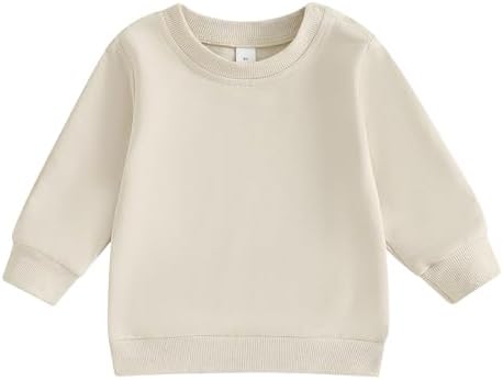 Базовый однотонный однотонный хлопковый свитшот Multitrust для маленьких девочек и мальчиков, топы, футболка с длинными рукавами, пуловер, одежда для девочек Multitrust