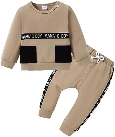 YALLET Одежда для маленьких мальчиков, толстовки с длинными рукавами и буквами, топ + рваные джинсовые штаны, комплекты одежды из 2 предметов на осень и зиму YALLET