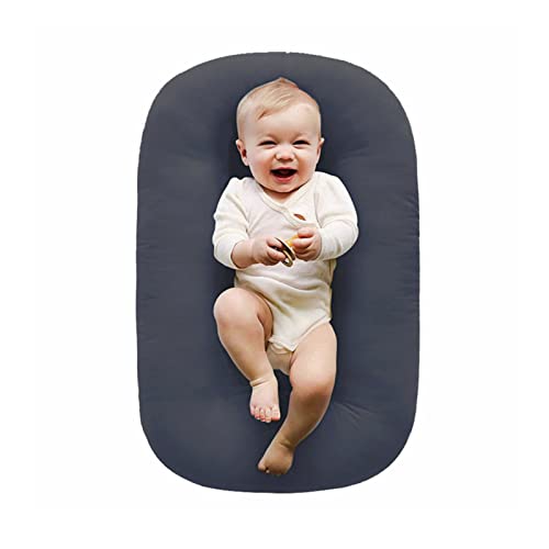 Подушка-гнездо для новорожденных, подушка для детского шезлонга для сна ребенка в постели, шезлонг для новорожденных в возрасте 0-12 месяцев | темно-серый Vohunt