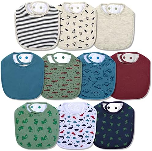 Hakochia Baby Bibs Organic Cotton Super Soft and Absorbent With Adjustable Snap for Baby Boys and Girls Hakochia