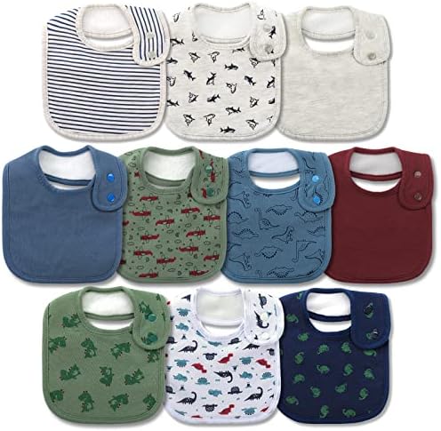 Hakochia Baby Bibs Organic Cotton Super Soft and Absorbent With Adjustable Snap for Baby Boys and Girls Hakochia