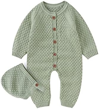 Хлопковый детский комбинезон mimixiong, вязаная одежда для новорожденных, свитер с длинными рукавами, комплект для мальчиков и девочек с комплектом теплой шапки Mimixiong