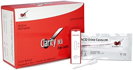 Кассетные тесты на беременность с мочой Clarity HCG (50 шт. в индивидуальной запечатанной упаковке) Clarity Diagnostics