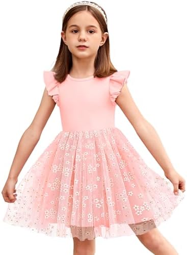 Arshiner Toddler Tutu Dress Little Girls Fluffy Summer Dresses Casual Party Tulle Sundress for Kids 2-6Y Arshiner
