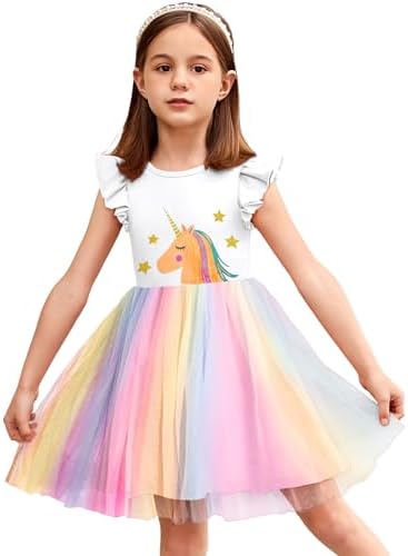 Arshiner Toddler Tutu Dress Little Girls Fluffy Summer Dresses Casual Party Tulle Sundress for Kids 2-6Y Arshiner