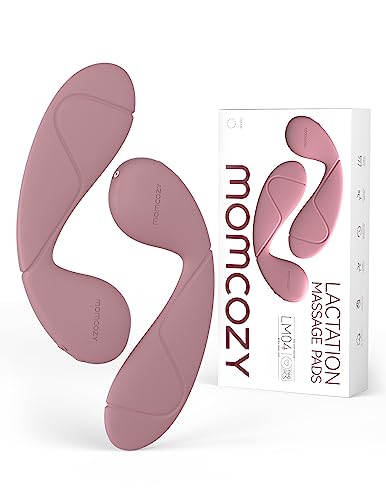 Momcozy Hands-Free Lactation Massager, Maximum Heat & Vibration Area for Faster Milk Flow, Soft Warming Breast Massager for Easier Breastfeeding, Pumping, 2 Pack Momcozy