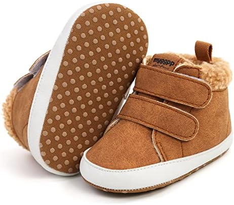 SOFMUO Baby Boys Girls High Top Ankle PU Leather Sneakers Soft Rubber Sole Infant Moccasins Newborn Oxford Loafers Anti-Slip Toddler Wedding Uniform Dress Shoes SOFMUO