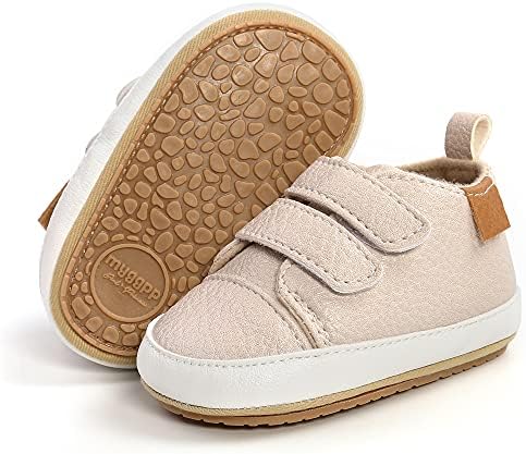 SOFMUO Baby Boys Girls High Top Ankle PU Leather Sneakers Soft Rubber Sole Infant Moccasins Newborn Oxford Loafers Anti-Slip Toddler Wedding Uniform Dress Shoes SOFMUO