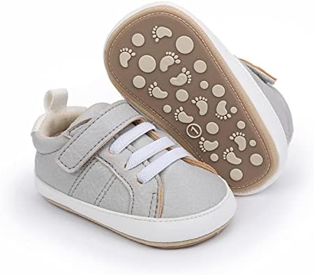 SOFMUO Baby Boys Girls High Top Ankle PU Leather Sneakers Soft Rubber Sole Infant Moccasins Newborn Oxford Loafers Anti-Slip Toddler Wedding Uniform Dress Shoes SOFMUO