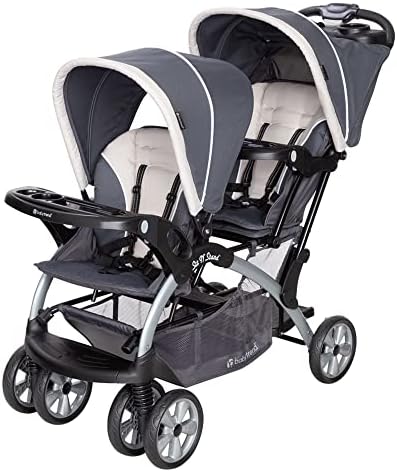 Универсальная трансформируемая универсальная легко складывающаяся коляска Baby Trend Sit N' Stand для путешествий для малышей и двойных колясок с ремнями безопасности и корзиной для хранения, Magnolia Baby Trend