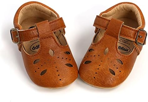 LAFEGEN Baby Girl Shoes Non Slip Soft Sole PU Leather Infant Toddler Mary Jane Flats First Walker Crib Dress Oxford Shoes 3-18 Months LAFEGEN