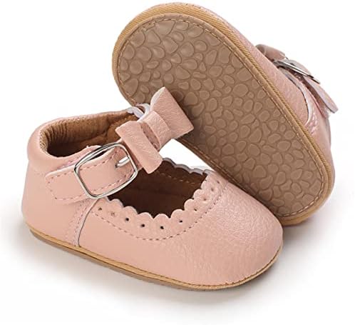 LAFEGEN Baby Girl Shoes Non Slip Soft Sole PU Leather Infant Toddler Mary Jane Flats First Walker Crib Dress Oxford Shoes 3-18 Months LAFEGEN