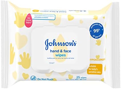 Sittiyakul Johnsons Детские дезинфицирующие очищающие салфетки для рук и лица, 100 штук, формула No More Tears, без парабенов, 25 салфеток в упаковке JOHNSON & JOHNSON