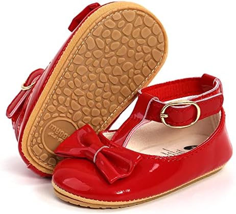 COSANKIM Baby Girls Mary Jane Flats Shoes Anti-Slip Rubber Sole Infant Toddler Princess Wedding Dress Shoes COSANKIM