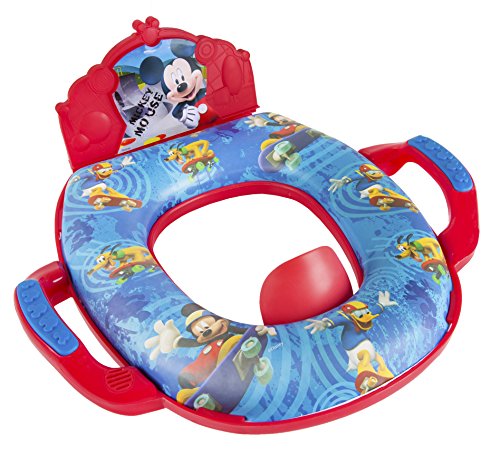 Мягкое сиденье-горшок Disney Mickey Mouse Deluxe для приучения детей к туалету с веселыми звуками — мягкая подушка, приучение ребенка к горшку, безопасно, легко чистится Disney