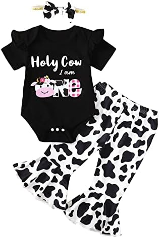 Slanavel наряд для первого дня рождения для маленьких девочек, одежда для девочек на первый день рождения Holy Cow Im One, наряд для именинницы Slanavel