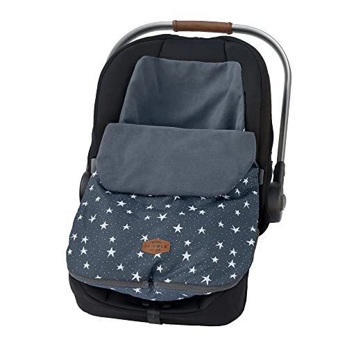 JJ Cole Bundle Me Winter Baby Car Seat Cover and Bunting Bag - Original - Sherpa Lined Weather Resistant Baby Carrier and Stroller Cover - Stroller Accessories and Winter Baby Essentials - Black TOMY