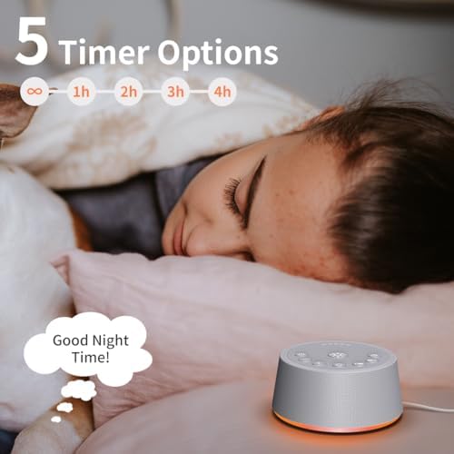 White Noise Sleep Sound Machines 30 Sounds 12 Colors Light 32-Level Volume 5 Timers for Home Travel Gift Adjustable Brightness Memory Function Compact SoundLegend