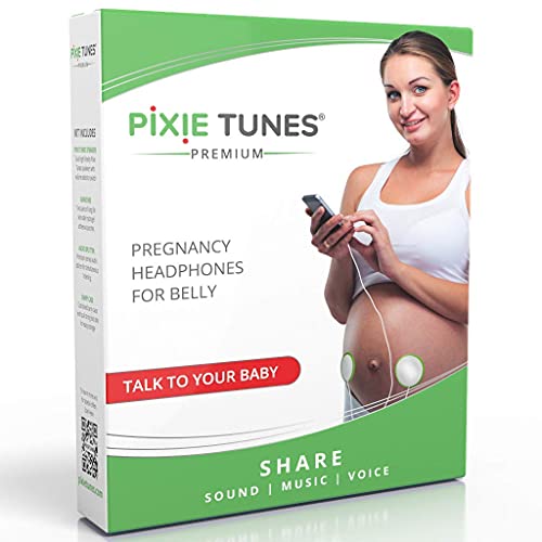 Отмеченные премиальными наградами наушники Pixie Tunes Baby Bump; Колонки для беременных №1 для воспроизведения музыки, звука и общения с вашим ребенком, белые Pixie Tunes