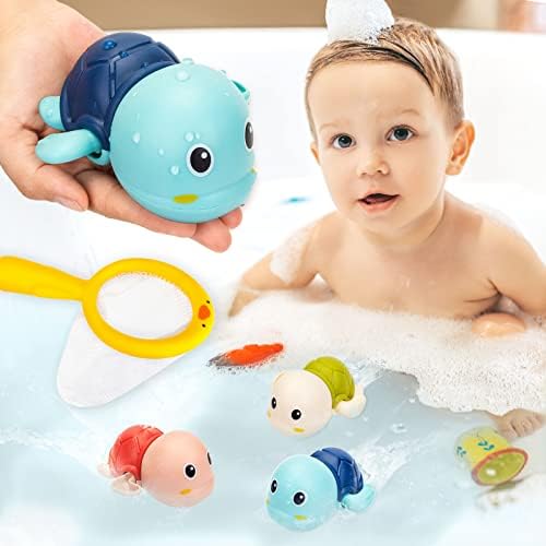 PADONISE 3 Pack Baby Bath Toys Swimming Turtle Water Bath Toys for Toddlers 1-3, Floating Wind Up Toys for 1-5 Year Old Boy Girls, New Born Baby Infant Bathtub Water Toys, Preschool Toddler Pool Toys PADONISE