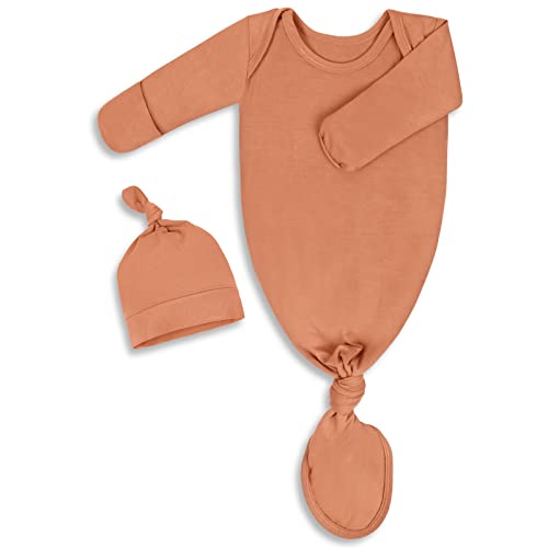 Mikccer, вязаный халат для новорожденных от 0 до 6 месяцев, супермягкие дышащие ночные рубашки для девочек и мальчиков, комплект для новорожденных девочек, возвращающихся домой, в больничную одежду с комплектом шапочек, роза Mikccer