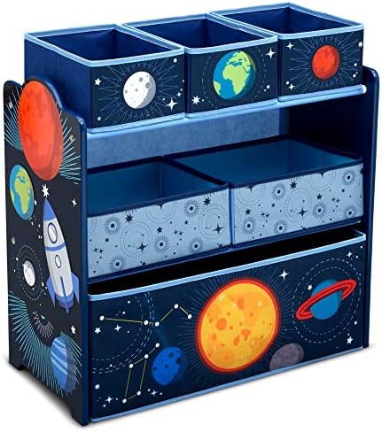 Органайзер для хранения игрушек Delta Children Space Adventures Design & Store на 6 ящиков — золотой сертификат Greenguard, синий Delta Children