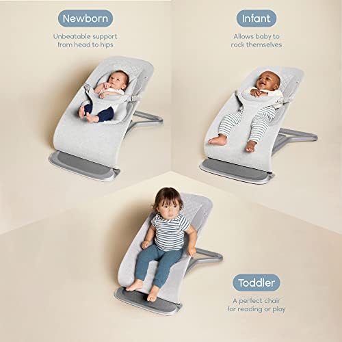 Ergobaby Evolve 3-in-1 Bouncer, Adjustable Multi Position Baby Bouncer Seat, Fits Newborn to Toddler, Camel Ergobaby