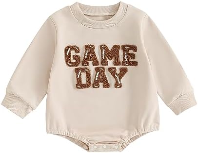 Kupretty осенне-зимняя одежда для новорожденных мальчиков и девочек, свитшот с вышивкой для игрового дня, свитер с пузырьками, комбинезон Kupretty