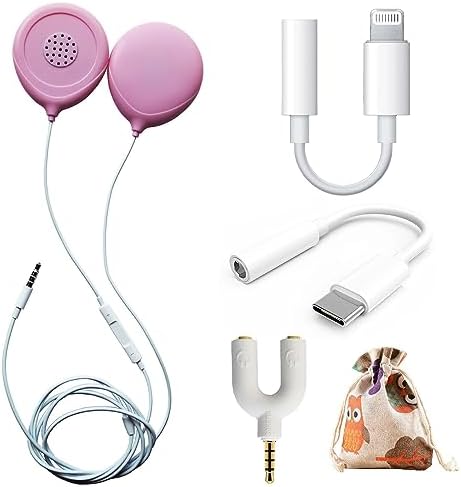 Наушники для беременных для живота, Наушники для беременных, безопасное воспроизведение музыки для вашего ребенка в утробе матери, с адаптерным кабелем Apple и Android, хорошее качество звука, простота в эксплуатации, розовый Valman