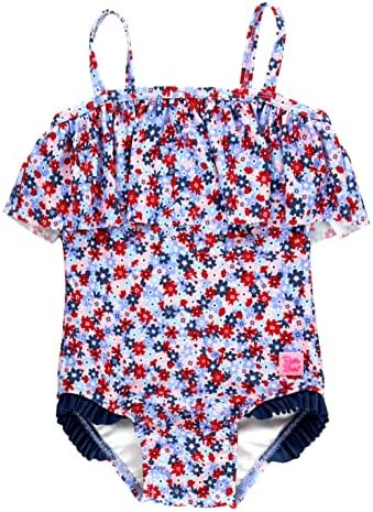 Сплошной купальник RuffleButts® для маленьких девочек и девочек с рюшами и защитой от солнца UPF 50+ RuffleButts