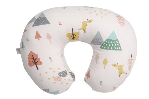 Подушка для кормления и позиционер LAT, лучшая подушка для грудного вскармливания мам, 100% хлопок, мягкий, плотно прилегающий к младенцу (жираф и слон) LAT LEE AND TOWN